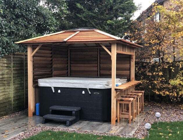 Stylish Wooden Gazebo For Hot Tub Ayegardening